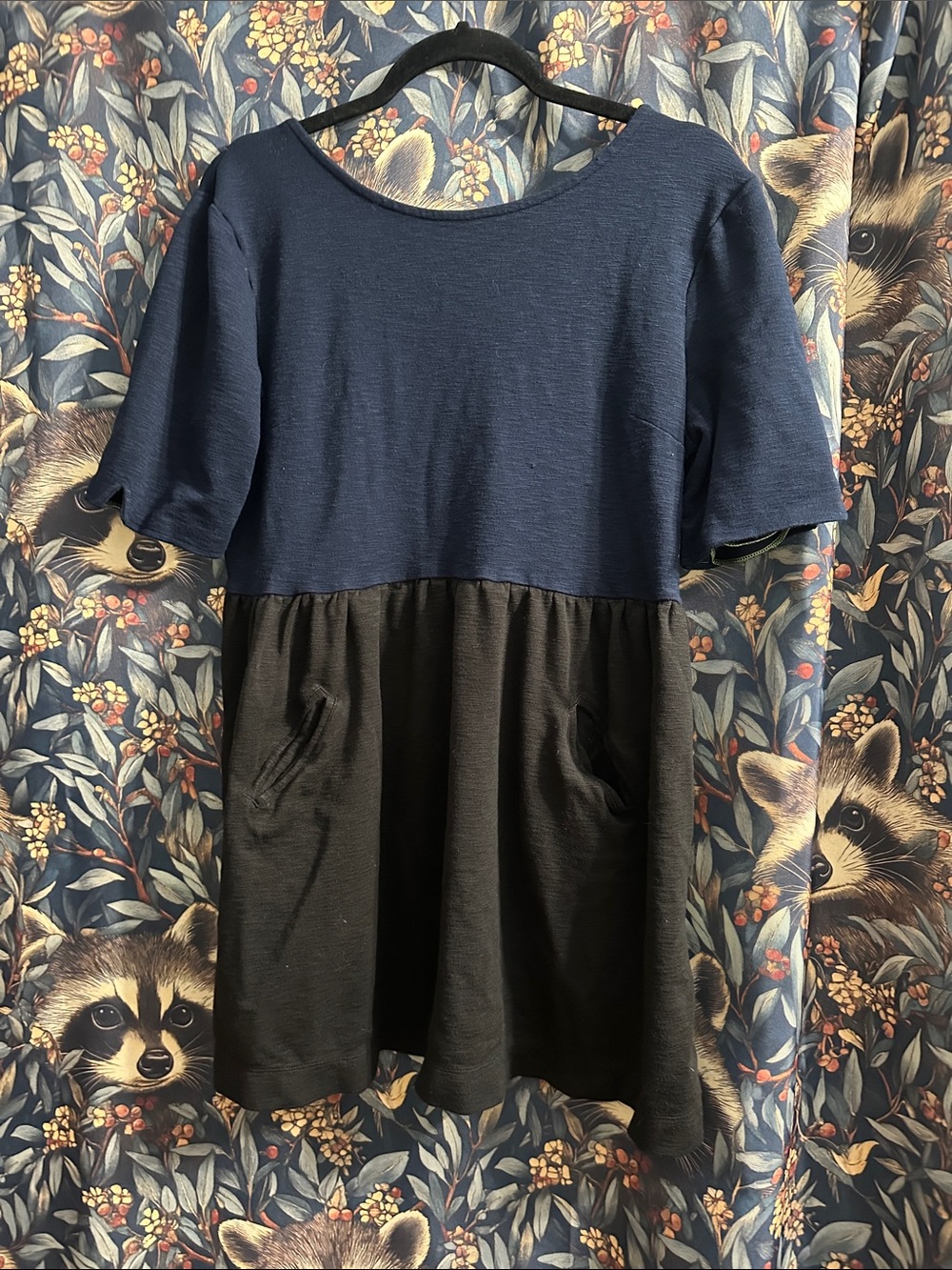 FREE PEOPLE BEACH FP DRESS BLUE BLACK SIZE LARGE L
